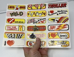 Vintage 1980s Stickers Sheet Retro Pop Culture Michael Jackson Thriller Beat It
