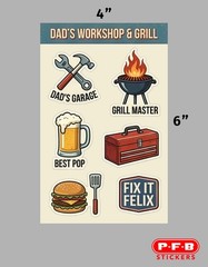 Father’S Day Stickers for Kids – 4 Sticker Sheets, 24 Stickers FREE SHIPPING