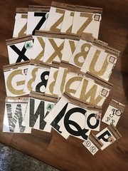 Recollection Craft Removable Monogram letters Stickers LOT 26 Pkgs Gold NEW DIY