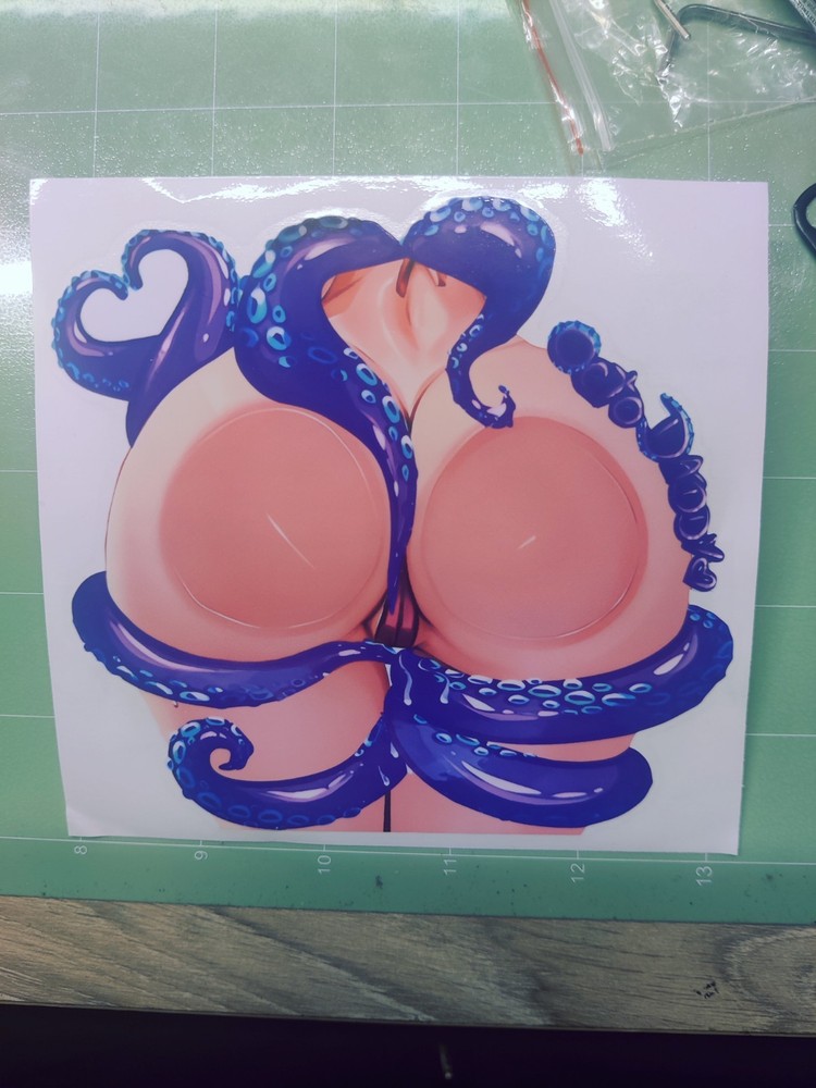 Sexy anime Tentacle girl sticker 5″x5″ waifu vinyl decal tentacles