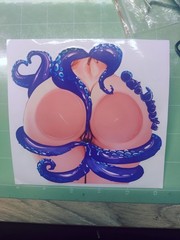Sexy anime Tentacle girl sticker 5″x5″ waifu vinyl decal tentacles