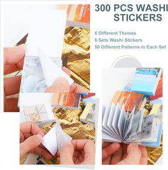 Washi Stickers, 300 Pcs Aesthetic Sticker for Journaling, DIY Decorative Paper