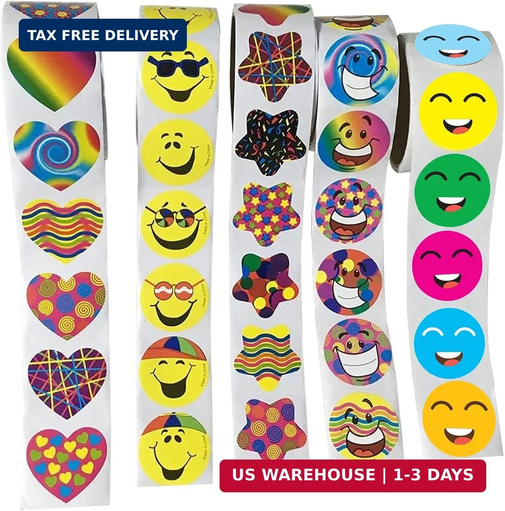 Sticker Roll 5 Rolls of Back to School Sticker Party Supplies Stickers for Kids