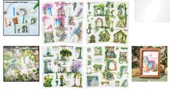 Charming Vintage Floral Sticker Book Set – 4 Books, 64 Pre-Cut Craft Stickers