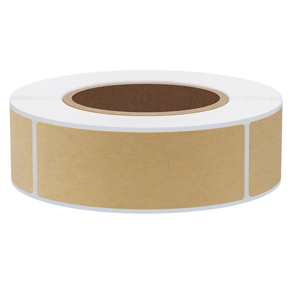 1×3 Inch Color-Code Labels Kraft Sticker Rectangle 500 Labels Per Roll (Kraft)