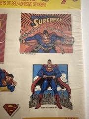 Pack of Vintage 1992 SUPERMAN Stickers SEALED 4 Sheets American Greeting