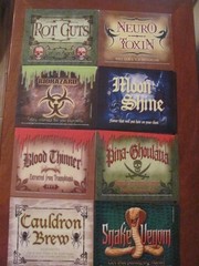 NEW UNUSED LOT OF 8 HALLOWEEN THEMED NOVELTY BOTTLE LABELS / STICKERS