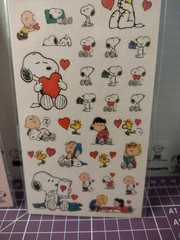 Peanuts Snoopy Masking Stickers Set of 2 Sheets Kawaii White & Red New 2021