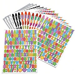 15 Sheets 0.5 Inch Mini Letter Stickers,Vinyl Inch, Multicolor