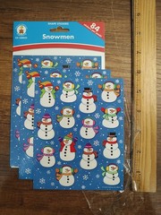 NOS Vtg Carson-Dellosa Stickers Snowman Winter 4 Full Sheets