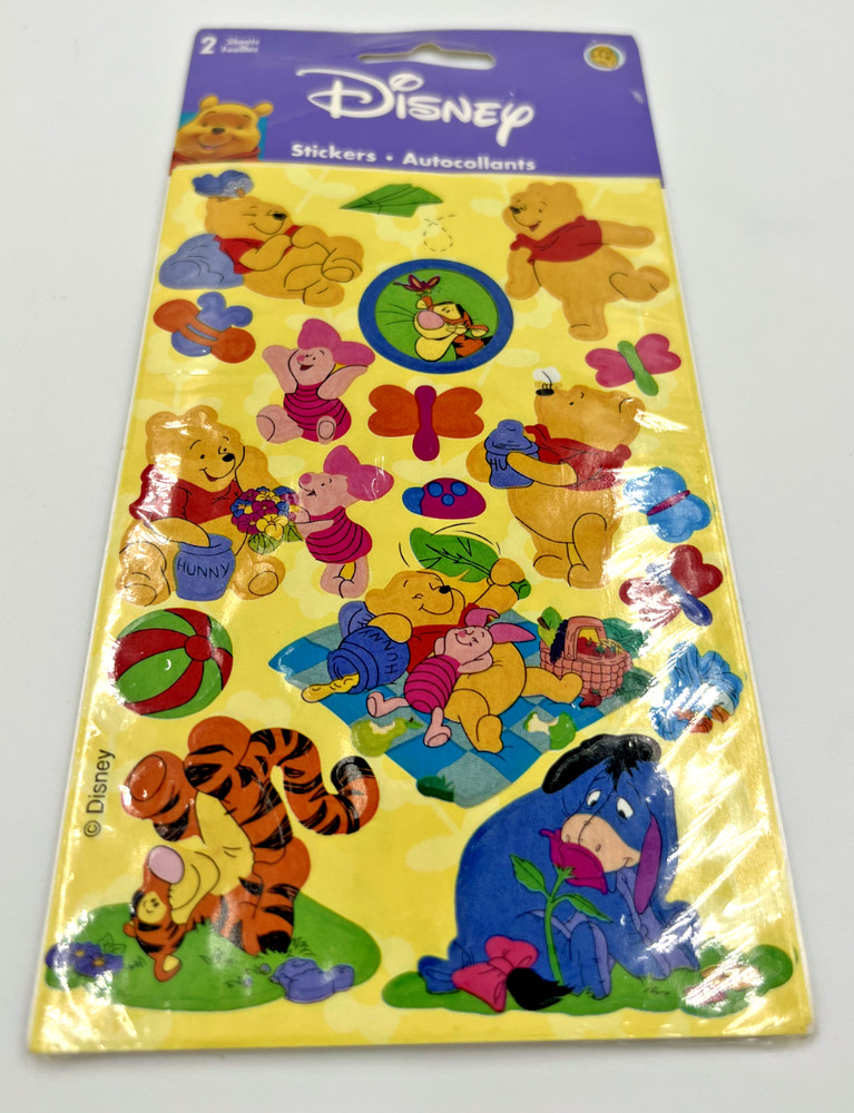 Vintage Disney Sandylion Stickers WINNIE THE POOH Tigger Piglet Eeyore 2 sheets