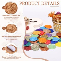 100Pack Wax Seal Stickers Self-Adhesive Envelope Seal Stickers, Bright Silver