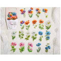 Flowers Plants PET Stickers Journal Card Diary 20pcs/pack Scrapbooking Collage