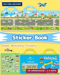 Benresive Reusable Sticker Book for Toddlers, Travel Stickers for Kids, Toddler