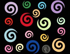 Swirl Die Cuts, 1″ or 1-5/8″ – Any Color – Disney Die Cuts – Spiral Die Cuts