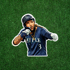Illustrated realistic cartoon baseball Pack of 5 Glossy stickers