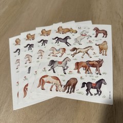 Vintage Hallmark Cards Horse Sticker Sheets Kids Cartoon Pet Animal Equine Art