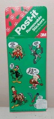 VINTAGE 1991 Lot of 4 Christmas Looney Toons, Disney Post it Removable Stickers