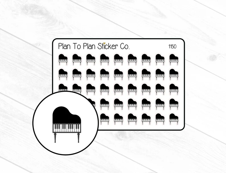1150~Piano Practice Recital Reminder Planner Stickers.
