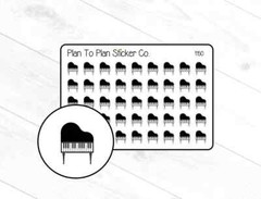 1150~Piano Practice Recital Reminder Planner Stickers.