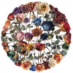 50PCS Dried Roses Stickers Aesthetic PET Transparent Stickers Vintage Gothic Flo