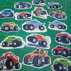 17 PCS Monster Truck Sticker, Glossy Finish Vinyl Stickers