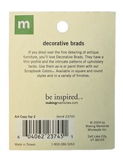 Making Memories Antique Copper Square 2 Decorative Brads 12 Pk Lot Of 2 New