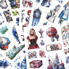 Dual Material Sticker Book – Alice in Wonderland