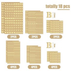 18 Sheets Small Letter Stickers Mini Alphabet Number Stickers Self Adhesive Mono