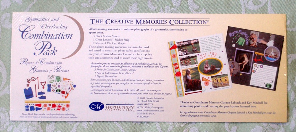 Creative Memories Gymnastics and Cheerleading Combination Pack Stickers Die Cuts