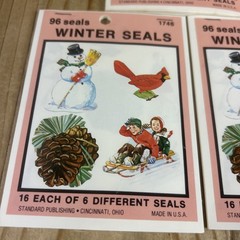 Vintage Winter Seals 5 Books Of 96 Stickers 6 Designs Standard Publishing NOS