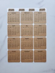 2023, 2024, or 2025 Micro Calendar Stickers for Planners and Journals