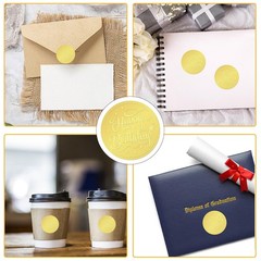 408Pcs Happy Birthday Gold Foil Embossed Stickers 2″ Self Adhesive Envelopes …