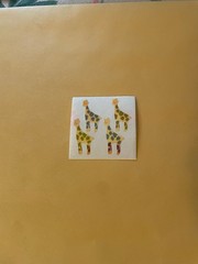 Vintage 1980s Great Seven Pearly Giraffe Stickers