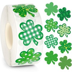 1500 Pcs St. Patrick’s Day Shamrock Sticker Irish Roll Adhesive Clover Sticke…