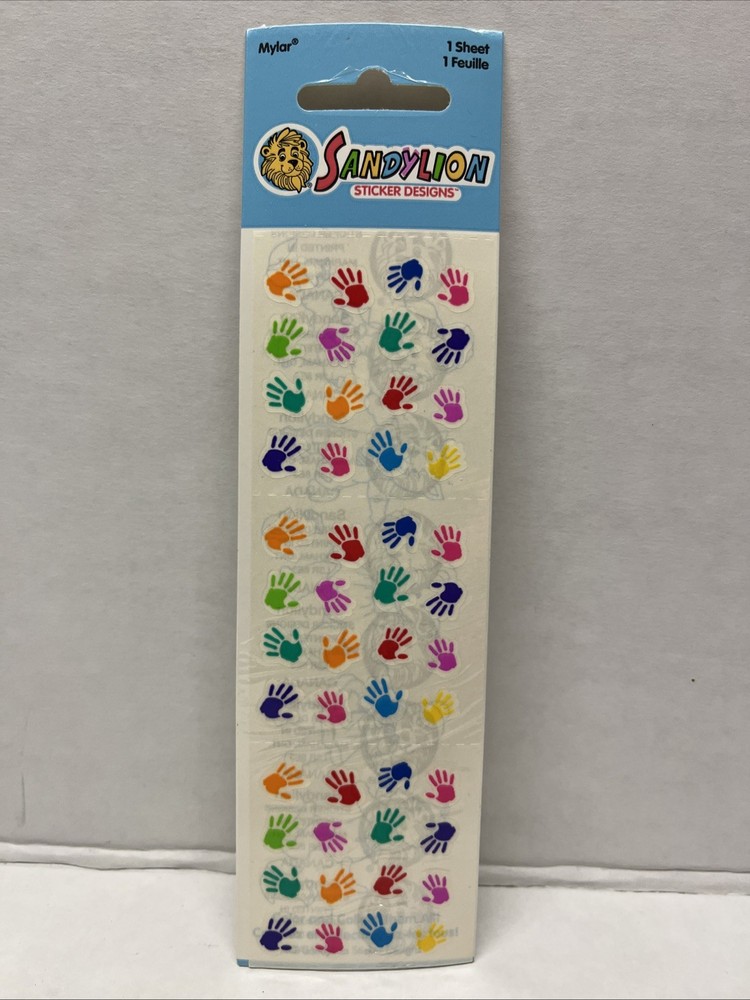 Sandylion Handprint Mini Multicolor Stickers Mylar PMY334