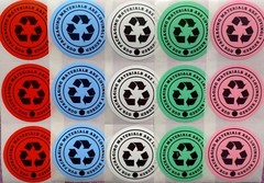 RECYCLED PACKAGING STICKERS 2″ LABELS SHIPPING SEALS THANK YOU SCRATCH RESISTANT