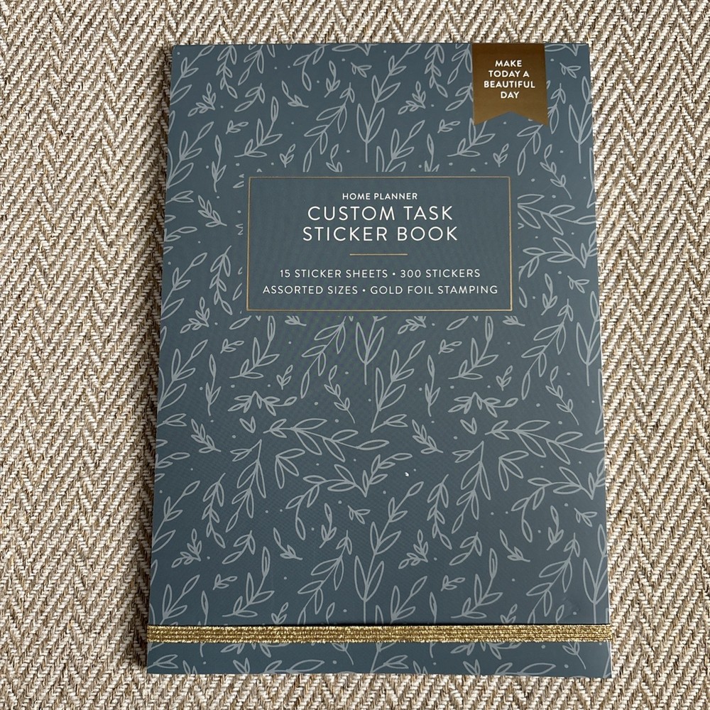 Home Planner Sticker Book Pack of 15 Assorted Sizes Gold Foil Stamping
