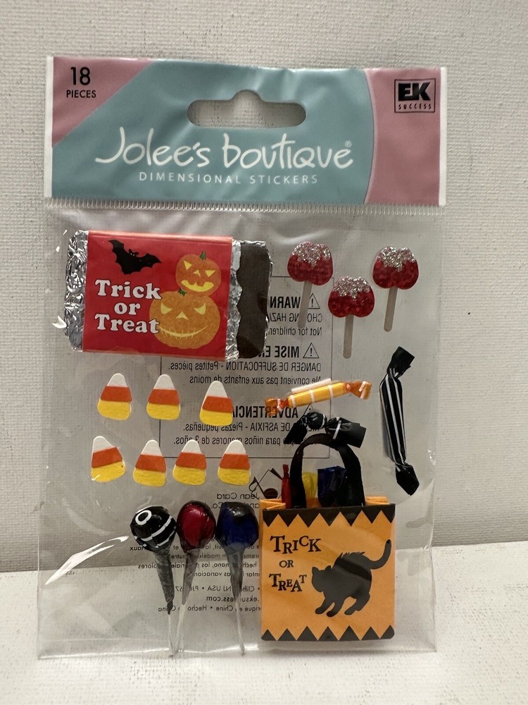 NEW Jolee’s Boutique Fall Halloween Candy Trick or Treat Stickers EK Success