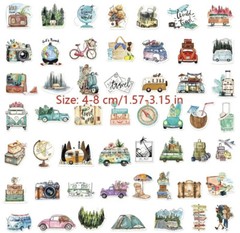 10pcs Traveling Adventure Stickers- Scrapbook, Journal, DIY Crafts & Card Making