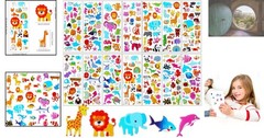 Assorted 3D Animal Stickers for Kids – 14 Non-Toxic Glitter Foam Sheets