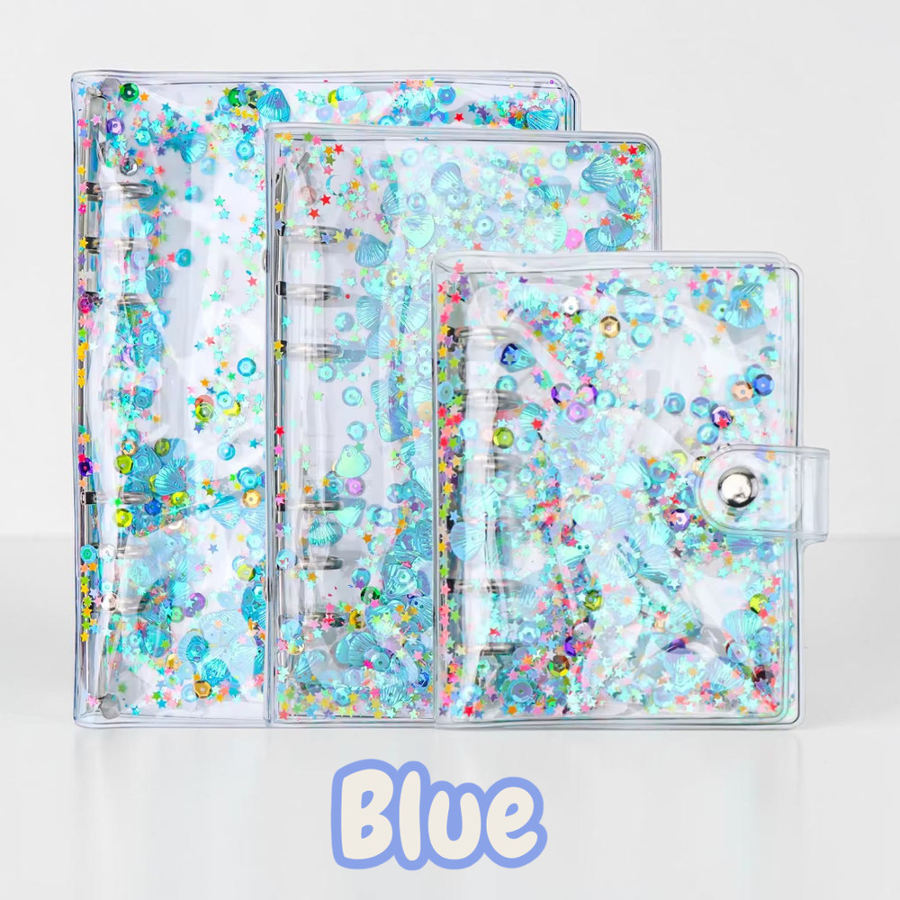 A6 Sticker Book Binder 6 Ring Reusable Pages 20 Sheets Glitter Sequin Japan NEW