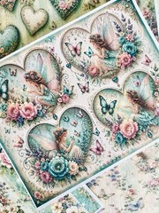 Scrapbooking Junk Journal Fairy Paper Kit 10 Pages for Paper Craft Projects #FD1