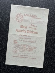 Vintage Sandylion Maxi Activity Sticker Sheet 80s 1.2.3