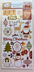 Christmas Tree Santa Decorations Echo Park I LOVE CHRISTMAS 35 Chipboard Accents