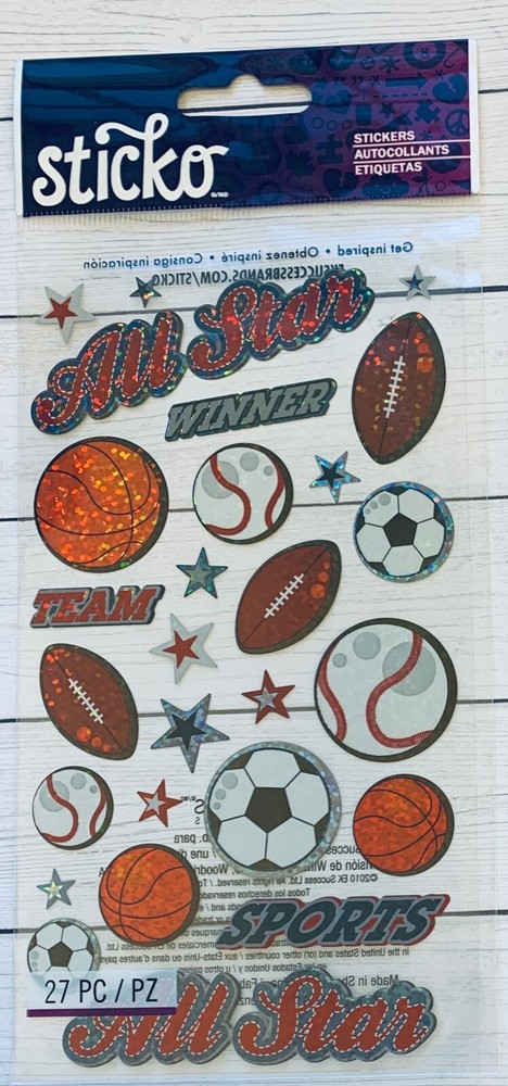 Sticko Foil All Star Sport Stickers Papercraft Planner Party Supply Basketball