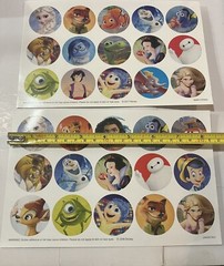 Lot Of 2 Sheets DISNEY CHARACTERS Stickers Cars,Frozen,Finding Nemo,Snow White