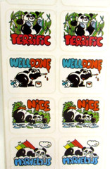Vintage Positive Pandas 60 Incentive Stickers Instructional Fair IF4222 NIP NOS