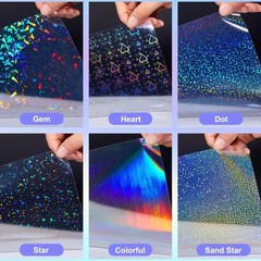 Self-Adhesive Holographic Vinyl Sheets – 36 Colorful A4 Films for Crafts