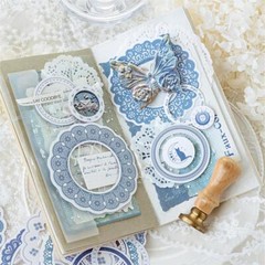 20Pcs Retro Lace Circles Paper Stickers Junk Journal Seal Scrapbooking Supplies